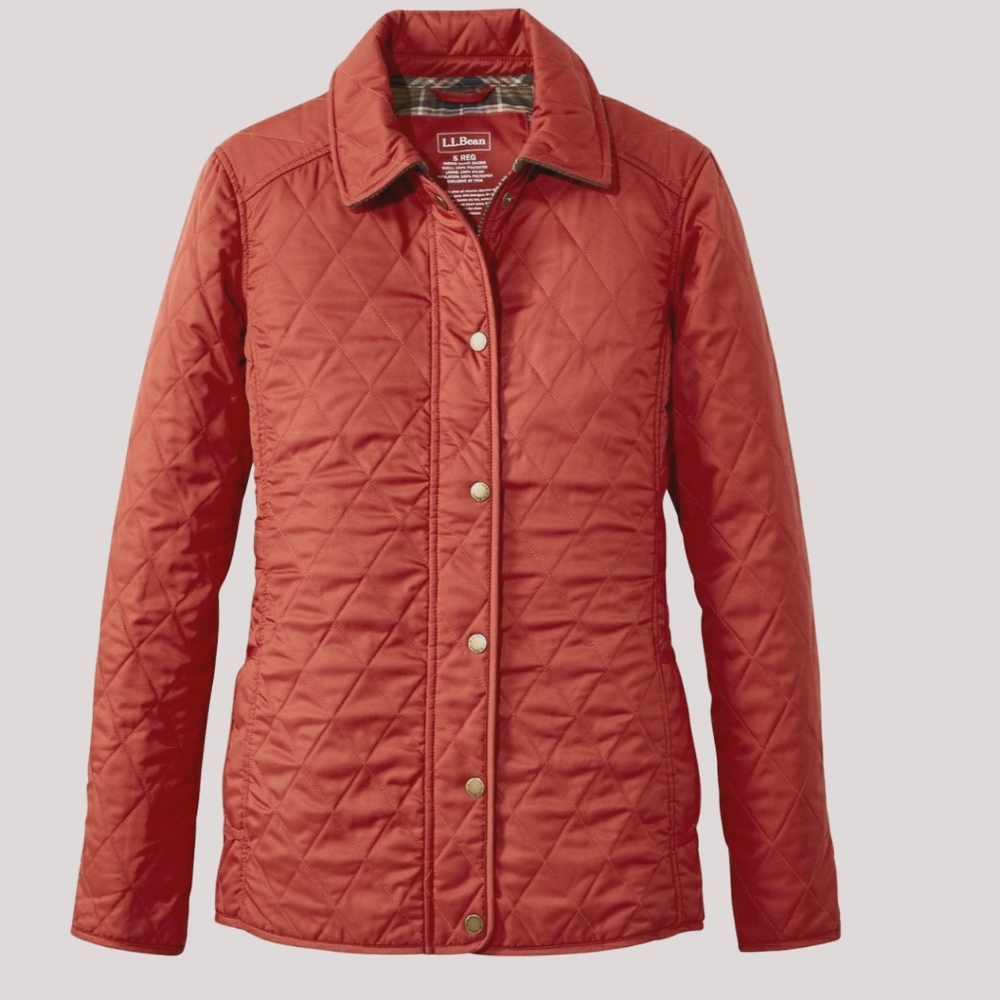 LL Bean quilted riding jacket. Cayene